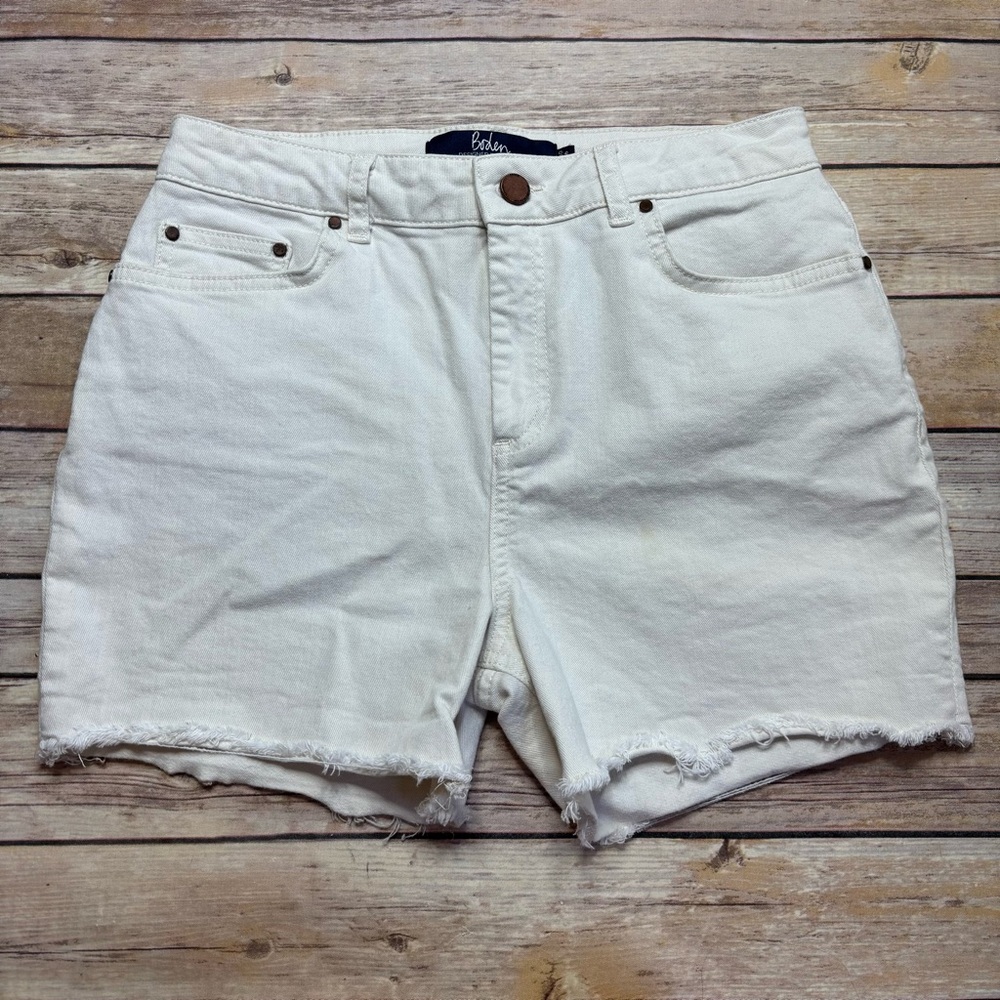 Boden White Denim Jean Shorts
